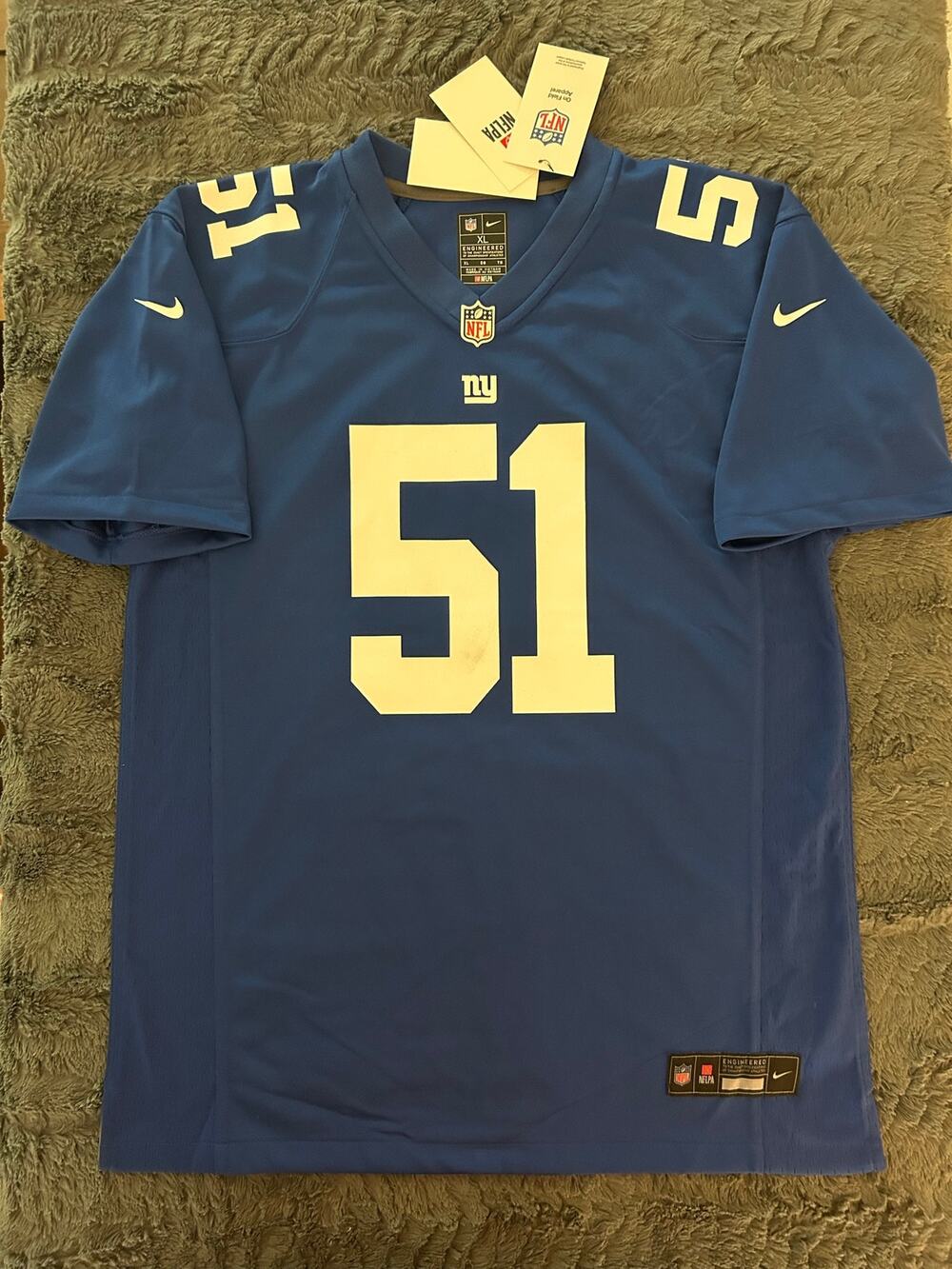 Abdul Carter #51 NY Giants Nike Youth Large Blue Jersey (NWT)